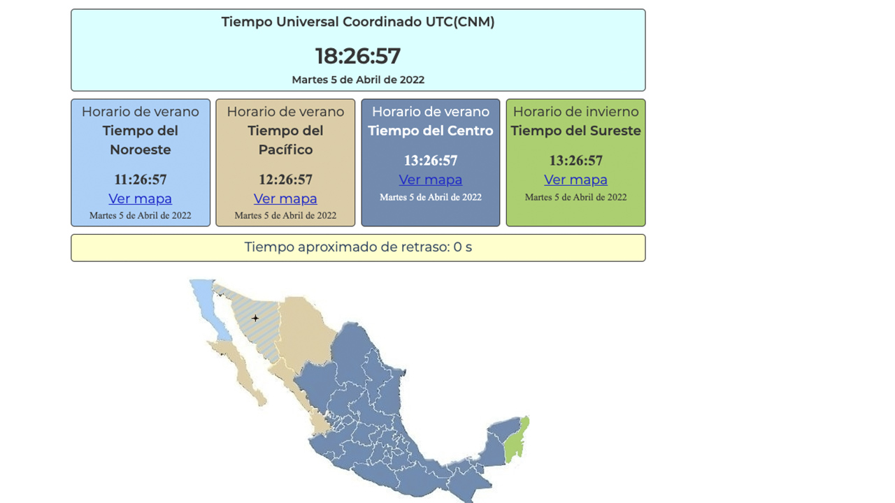 ¿Cuántos husos horarios hay en México?: CENAM